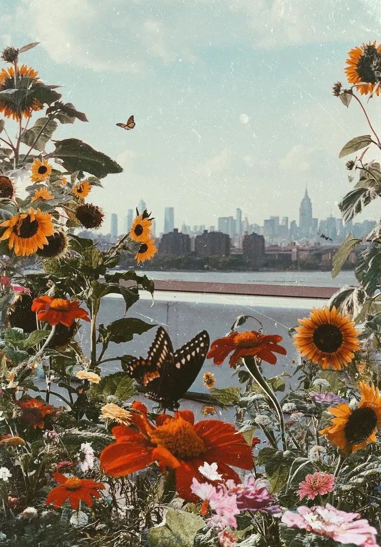 Flower and butterfly photo for Instagram profile