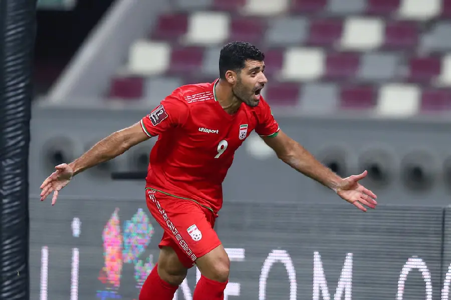 Mehdi Taremi Iran Red Jersey Photo