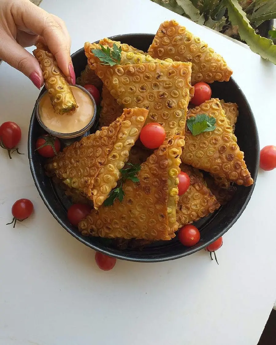 High Quality Samosa with Lavash Bread Photo