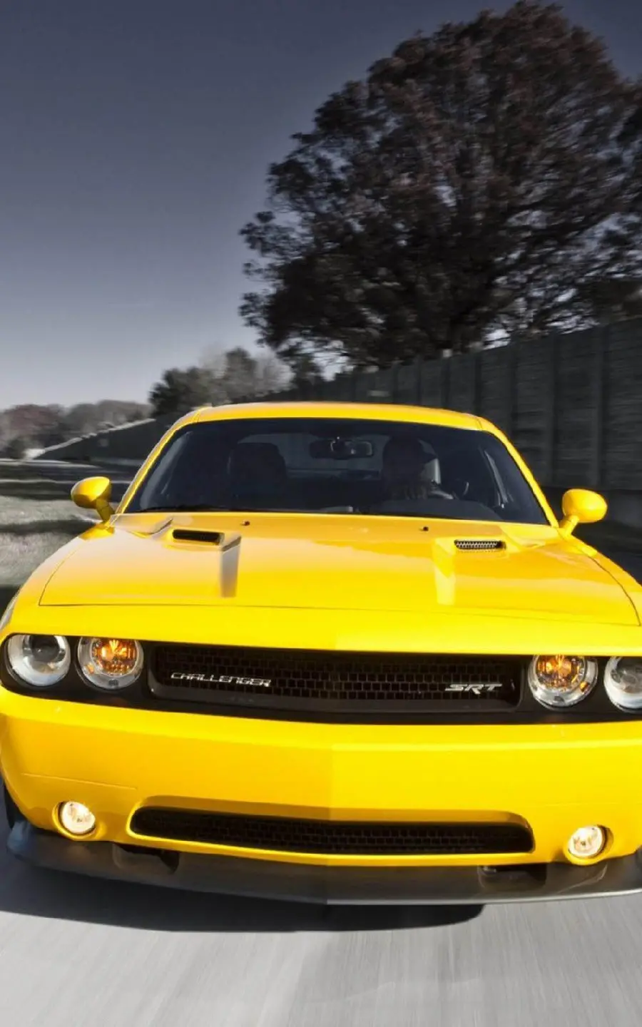 Yellow Dodge car wallpaper for smartphone backgrounds HD quality