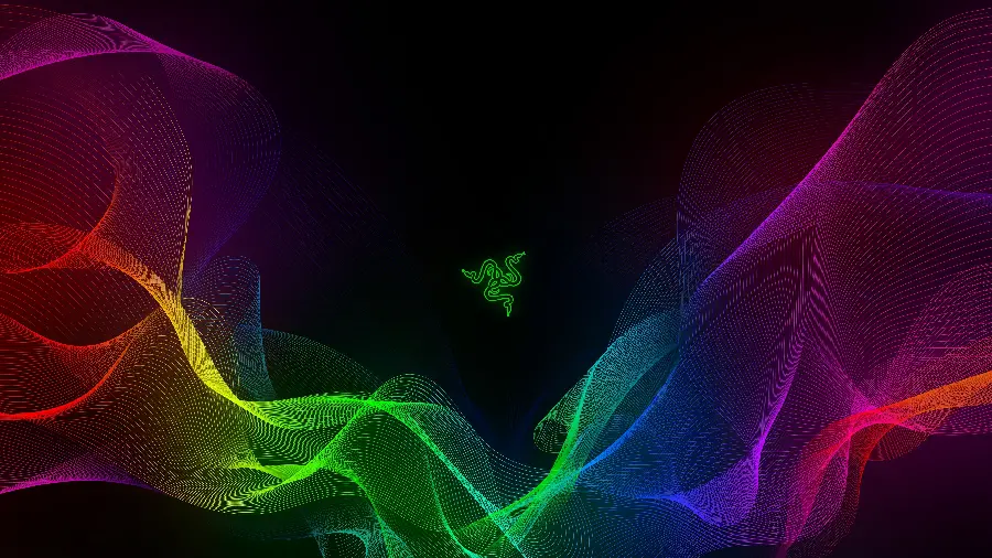 Razer Logo with Graphic Lines Windows Desktop Wallpaper