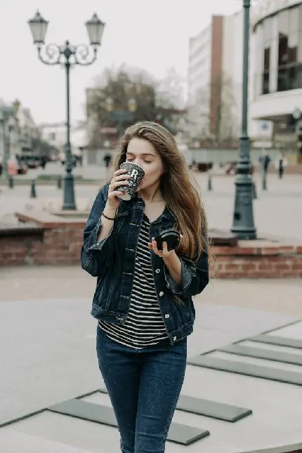 Happy Girl in Street for Social Media Profile Picture