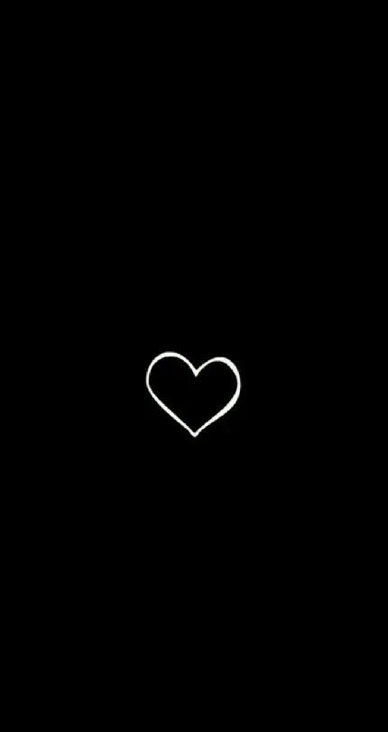 Minimalist black heart wallpaper with best quality for mobiles