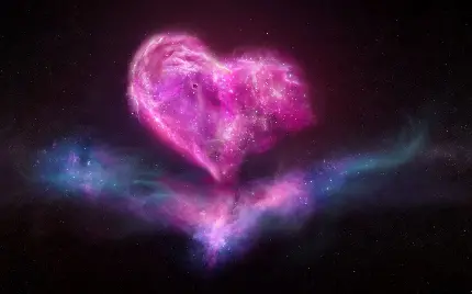 Galaxy themed romantic heart HD wallpaper for devices