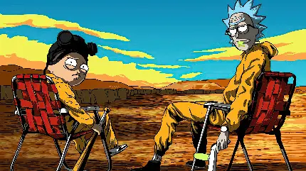 Breaking Bad Themed Rick and Morty Wallpaper for Desktop