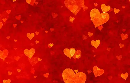 Red Clouds and Orange Hearts Wallpaper - Unique Design