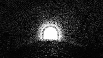 Black and White Brick Arch Architecture Desktop Wallpaper