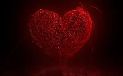 Beautiful thread heart romantic wallpaper for desktop computers