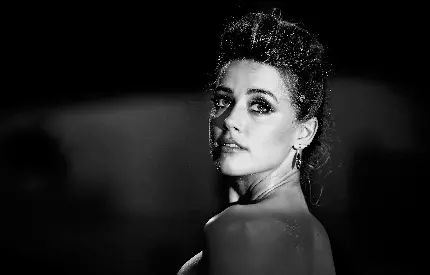 Amber Heard Worlds Most Beautiful Woman Black White Photo HD