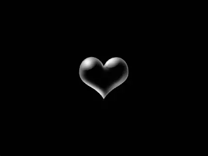 Elegant shiny black heart image for Telegram and Instagram