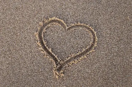 Heart Drawn on Beach Sand Wallpapers and Background Images