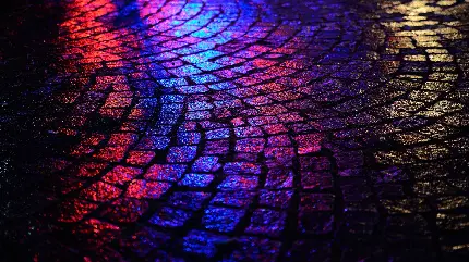 Cobblestone Street at Night HD Desktop Wallpaper