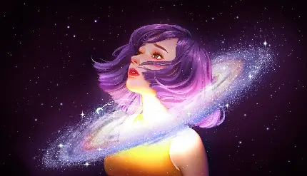 Download cute purple girl wallpaper with ultra quality