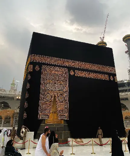 Close Up Kaaba Photo Featuring the Famous Golden Door