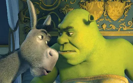 Shrek animation image featuring green ogre and talking donkey