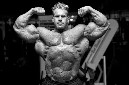 Jay Cutler Professional American Bodybuilder Black White Photo