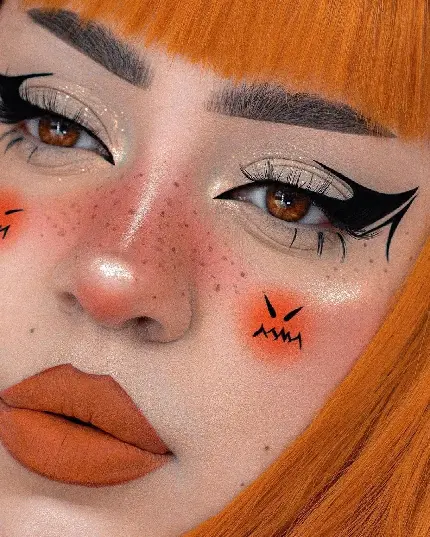 Beautiful face with makeup and new eye shadow photo