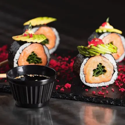 Luxury classy sushi photo for restaurant menus