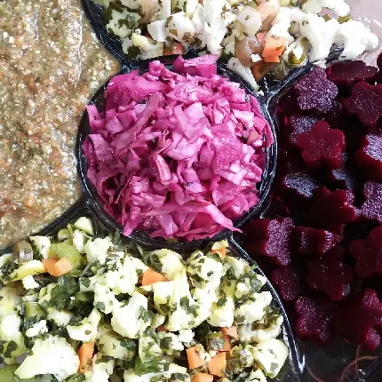 HD image of beet and red cabbage pickles for Instagram stories