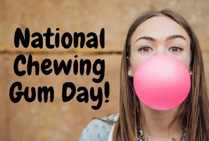 International Bubble Gum Day Text Image in Ultra Quality