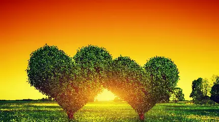 Beautiful Heart-Shaped Tree Branches Background Images