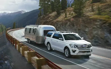 White Ford Expedition High Quality Photo