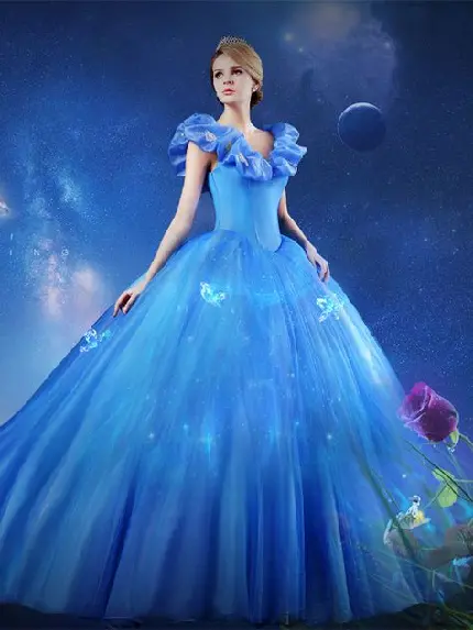 High quality simple elegant blue princess wallpaper