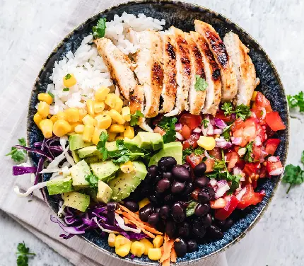 Tasty and healthy diet meal with beautiful presentation