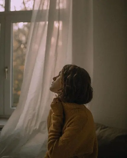 Unique Profile Picture of Girl in Yellow Dress by Window