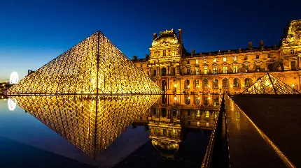 Louvre Museum Exterior View in Paris France