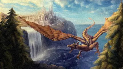High quality cartoon style dragon wallpaper for download