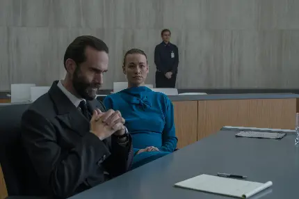 Yvonne Strahovski with Joseph Fiennes in The Handmaids Tale