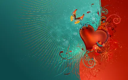 Artistic Red Heart Wallpaper for Artists - Creative Design