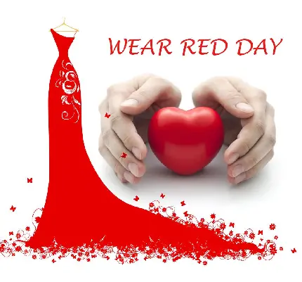 Wear Red Day Text Image in Ultra Quality for Awareness