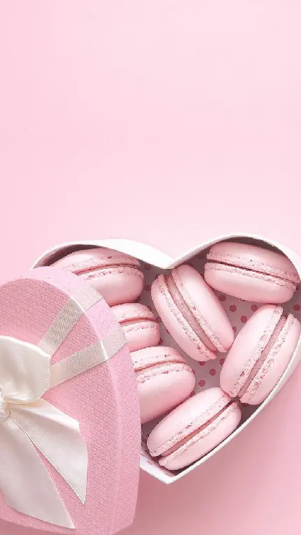 Pink macaron phone background in high definition HD