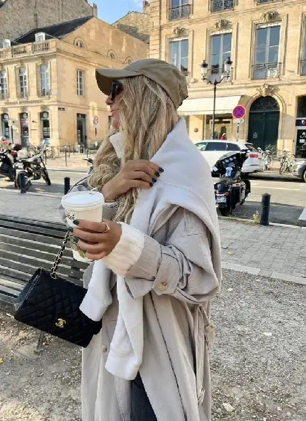 HD cool stylish girl in luxury street for profile picture