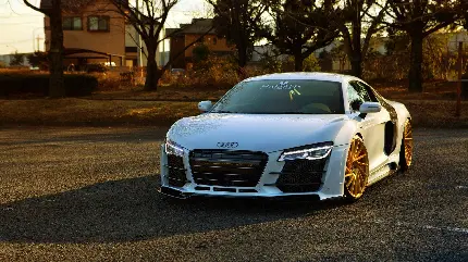 White Audi R8 with stunning wheels wallpaper