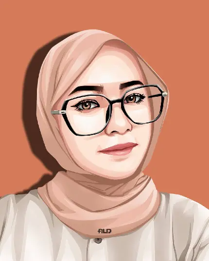 4K cartoon hijab girl picture for Instagram profile