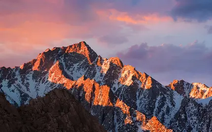 Snow-Covered Mountain Landscape Windows Desktop Wallpaper
