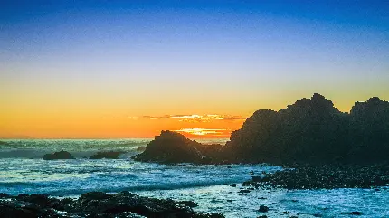Sunset over the Atlantic Ocean in full HD