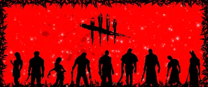 Silhouette Wallpaper with Red Background - Artistic Design