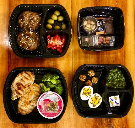 Simple and delicious diet breakfast tray for people on a diet