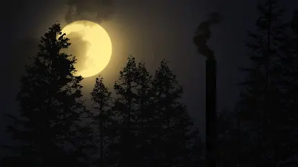 Bright moon in cloudy sky wallpaper dramatic night scene
