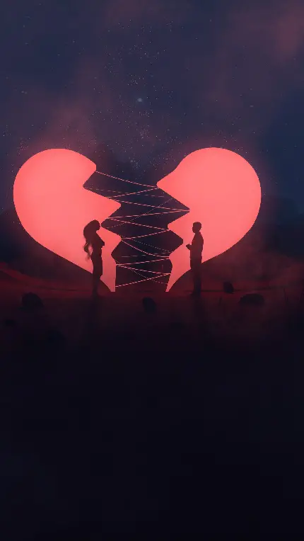 HD Fantasy White Broken Heart Image for Phone Wallpaper
