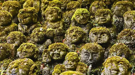 Stone Statues of Adashino Nenbutsu Temple in Japan