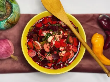 Image of red homemade pickles for cooking channel profiles