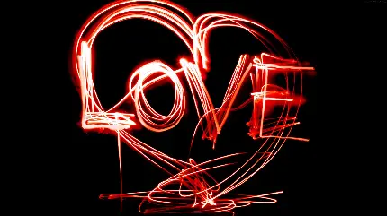 Neon couple heart photo for shining profiles in HD quality