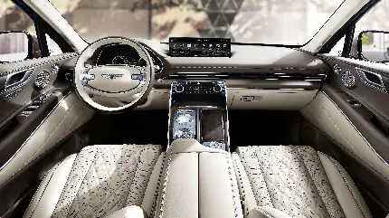 Genesis GV80 cabin and dashboard interior photos