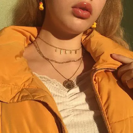 Rare and unique orange picture for cool girls profiles