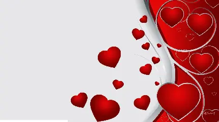 Red and White Heart Frame Wallpaper for Text - Best Quality
